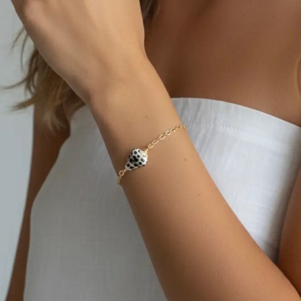The  Coconut Collective Aloha Hebrew Cone Gold Plated Bracelet NWT!